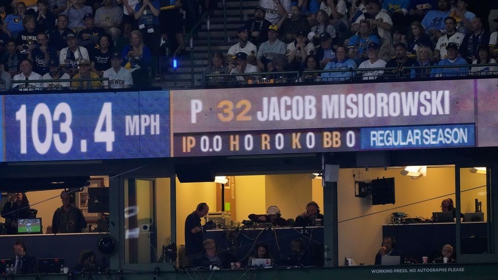 Brewers' Jacob Misiorowski sets World Series velocity record on his first pitch — Fox 11 Green Bay Sports, Stillwater Sports news