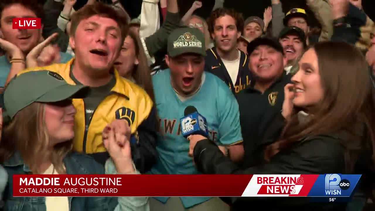 WATCH: Brewers fans react to winning Game 1 of the World Series — WISN 12 Milwaukee, Stillwater Sports news
